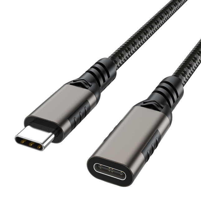 USB C Extension Cable 6.6Ft Male to Female Cord Support 4K Video Output, Fast Charge 100W, Data Transfer 10Gbps, USB 3.2