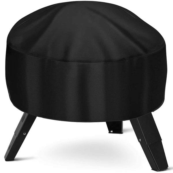 Fire Pit Cover Heavy Duty 420D Waterproof round Fire Pit Bowl Cover with Thick PVC Coating Drawstring, 38 Inch Black