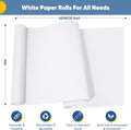 White Wrapping Paper Craft Paper Kraft Paper Roll 15" X 450", Bulletin Board Paper, Arts & Crafts, Gift Wrapping Packing Painting Drawing Paint