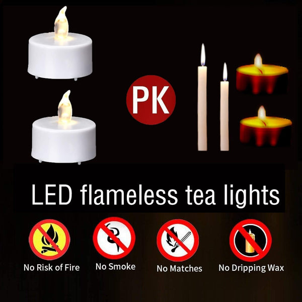 Battery Operated LED Tea Lights: 24PACK Flameless Votive Candles Lamp Realistic and Bright Flickering Holiday Gift Long Lasting 200Hours for