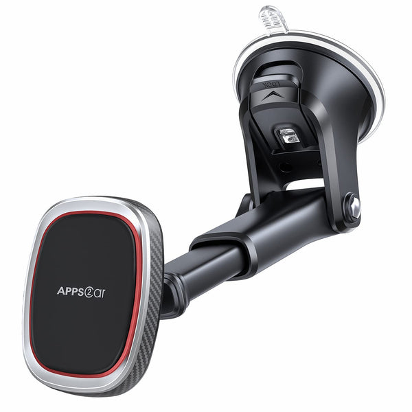 Apps2Car Magnetic Phone Mount, Dashboard Windshield Suction Cup Car Phone Holder Phone Mount with 6 Strong Magnets, Adjustable Telescopic Arm,