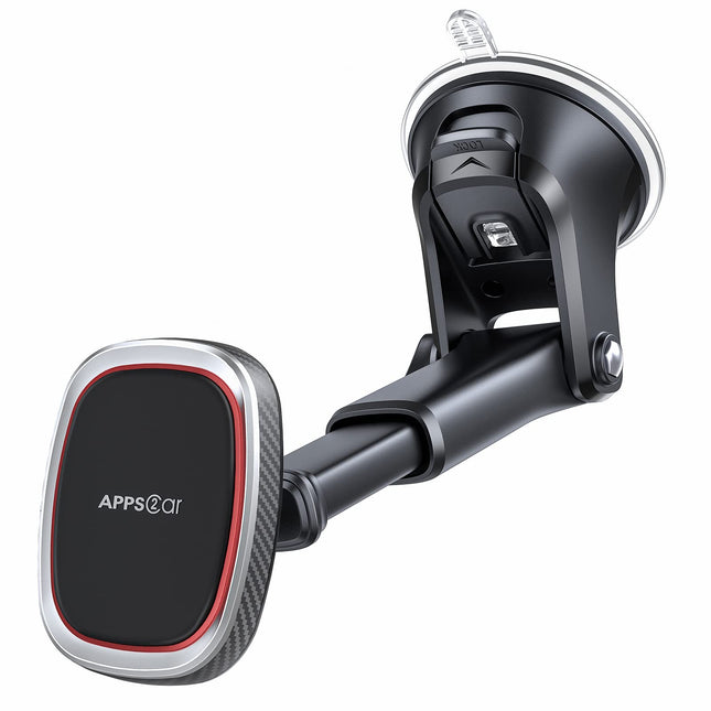 Apps2Car Magnetic Phone Mount, Dashboard Windshield Suction Cup Car Phone Holder Phone Mount with 6 Strong Magnets, Adju