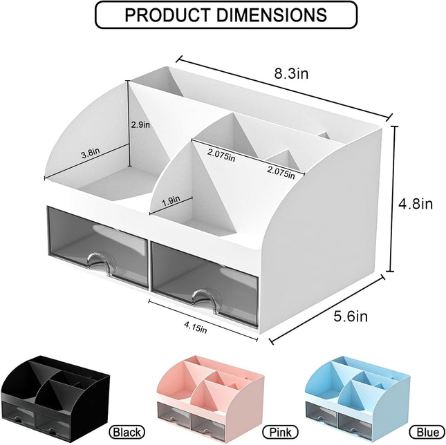 Makeup Organizer with Drawers, Cosmetic Storage for Dresser Vanity and Bathroom Countertop, Beauty Holder for Lipstick B