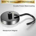 VNDUEEY 4 Pack 110 Lbs Magnetic Hooks Heavy Duty Neodymium Magnet Hook, Strong Magnetic Hooks for Hanging, Rust Proof Magnets with Hooks Magnetic