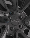 Gasupply 1/2-20 Lug Nuts Black, 1/2 X 20 Closed End 6 Spline Tuner Lug Nuts 1.38" 35Mm Tall Conical Seat 60 Degree, 20 Pack with 1 Lug Nut Key