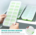 Ice Cube Tray with Lids BPA Free, 4 Pack - 56 Ice Flexible Easy Release Silicone Ice Tray for Freezer Stackable No Spill Ice Tray Dishwasher Safe