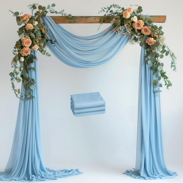 Wokceer Emerald Green Wedding Arch Draping Fabric Backdrop 3 Panels 28.7" X 20FT Sheer Drapes Fabric for Wedding Arbor Ceremony Party