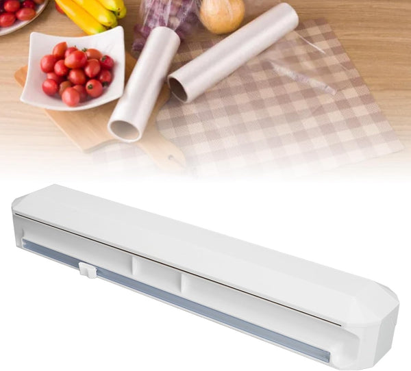 Plastic Wrap Cutter, Plastic Film Cutter Sliding Plastic Cutter Kitchen Plastic Wrap Cutter Reusable Plastic Wrap Dispenser Suitable for Plastic