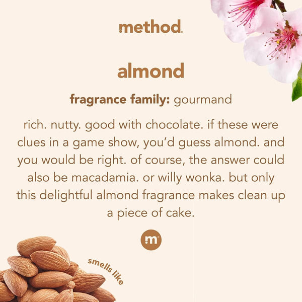 Method Daily Wood Cleaner, Almond, Plant-Based Formula That Cleans Shelves, Tables and Other Wooden Surfaces While Removing Dust & Grime, 28 Oz