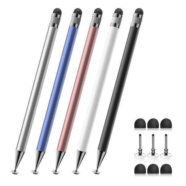 Bopomofo Stylus (5 Pcs), 2-in-1 Stylus Pen for Touch Screen, High Precision and Sensitivity, Suitable for iPhone/ipad/Android Tablets, Compatible