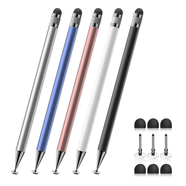 Bopomofo Stylus (5 Pcs), 2-in-1 Stylus Pen for Touch Screen, High Precision and Sensitivity, Suitable for iPhone/ipad/An