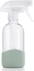 HOMBYS 8 Oz Empty Clear Glass Spray Bottles with Silicone Sleeve Protection Refillable Containers for Cleaning Solutions, Essential Oils, Misting