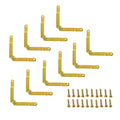 Dophee 10Pcs Gold Folding Lid Support Hinges for Jewelry Box Gift Wooden Boxes Cases Display - 62X8Mm/2.44"X0.31