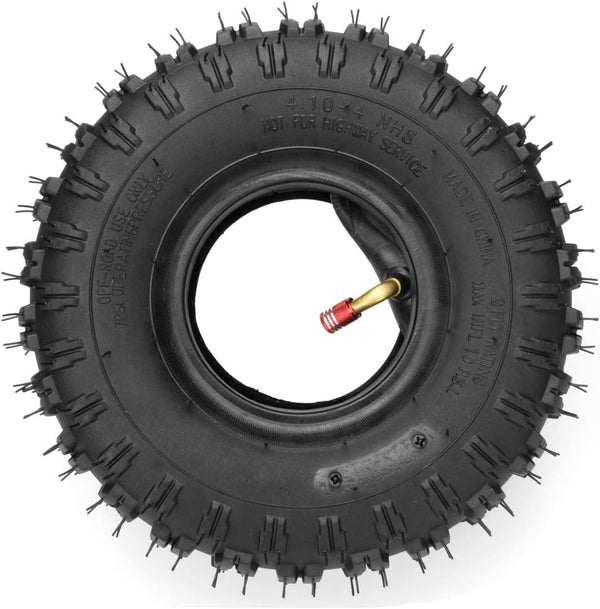 FVRITO 2 Pack of 4.10-4 410-4 4.10/3.50-4 Tire with Inner Tube for Lawn Mowers Garden Rototiller Snow Blower Mowers Hand Truck Wheelbarrow Go Cart