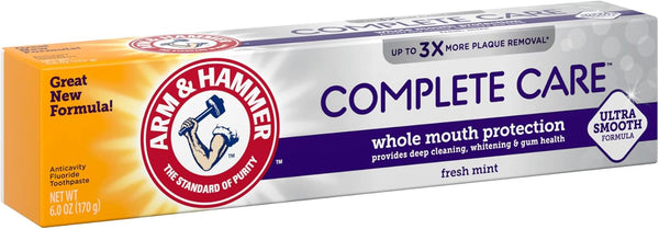 Arm & Hammer Complete Care Toothpaste, Fresh Mint, Whole Mouth Protection, 6.0Oz