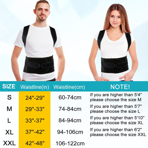 Back Brace Posture Corrector for Women and Men, Relief for Waist, Back and Shoulder Pain, Adjustable and Breathable, Improve Posture XL(37"-42")