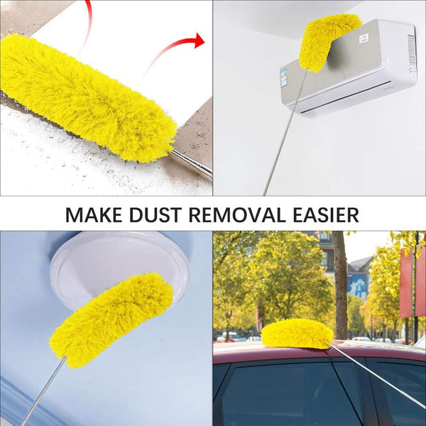 DELUX Microfiber Feather Duster Extendable Cobweb Duster with 100 inches Extra Long Pole, Bendable Head & Scratch-Resistant Hat for Cleaning