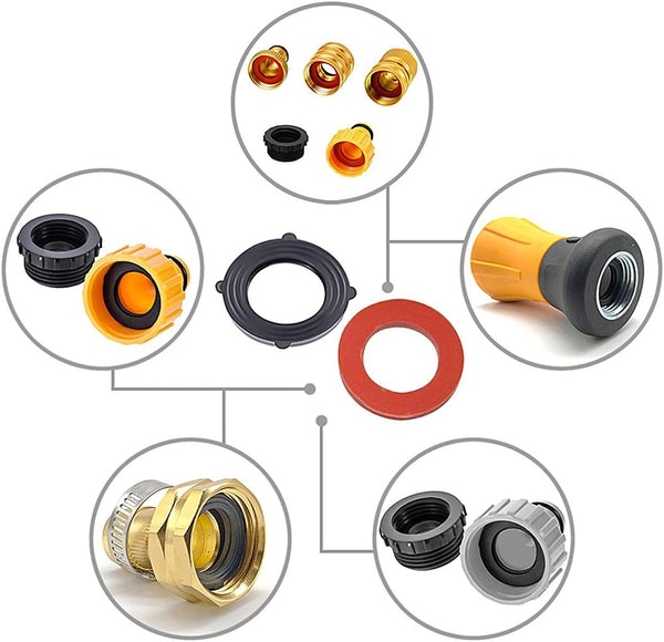 Garden Hose Washer Heavy Duty Rubber Washer Seals Fit All Standard 3/4 Inch Garden Hose and Water Faucet Fittings,32Packs