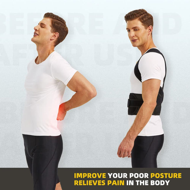 Upgraded Back Brace Posture Corrector for Men and Women - Relief for Neck, Back,And Shoulder Pain - Full Adjustable and 