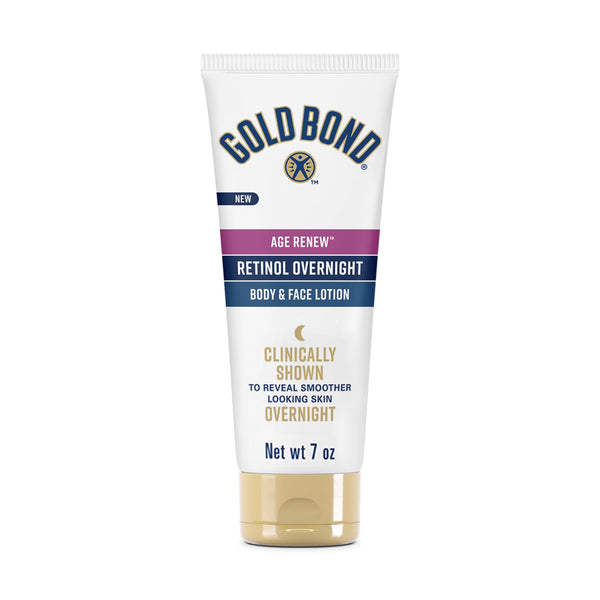 Gold Bond Age Renew Retinol Overnight Body & Face Lotion, with Retinol & Peptide Complex, for Dry Skin, 7 Oz.