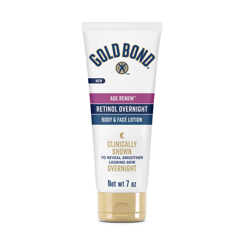 Gold Bond Age Renew Retinol Overnight Body & Face Lotion, with Retinol & Peptide Complex, for Dry Skin, 7 Oz.