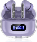 Purple Wireless Earbuds P1 PRO, Earphones Wireless Bluetooth Headphones with Clear Call Mics Ear Buds, Comfortable Fit, IPX7 Waterproof Long