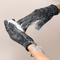 Ecotools Charcoal Bath + Shower Gloves, Exfoliating Gloves Remove Dead Skin & Cleanse Whole Body, Bath Gloves Infused with Charcoal to Scrub &