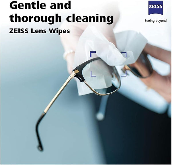 ZEISS Lens Cleaning Wipes, Pre-Moistened, Individually Wrapped Wipes for Coated Glass on Binoculars, Glasses, Sunglasses, Camera Lenses, and