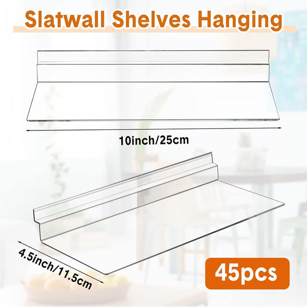 Maitys Hanging Slatwall Shelves Accessories Clear Slatwall Wire Shelf Shoe Shelves for Wall Retail Display Home Shoe Stores Boutiques Supplies,