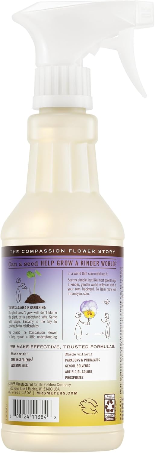 MRS. MEYER'S CLEAN DAY All-Purpose Cleaner Spray, Compassion Flower, 16 Fl. Oz (Pack of 3)