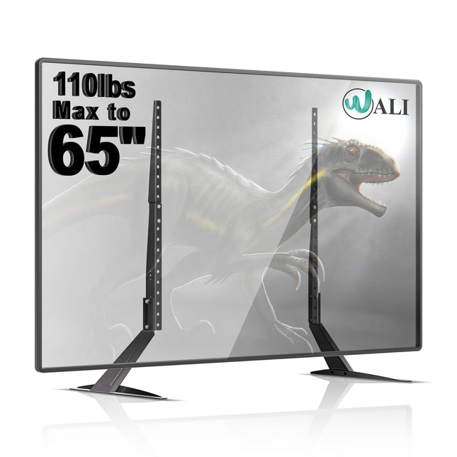 WALI Universal TV Stand 55 Inch TV, TV Stand Mount for 22-65 Inch LCD Flat Screen Tvs, Table Top TV Stands Holds up to 1