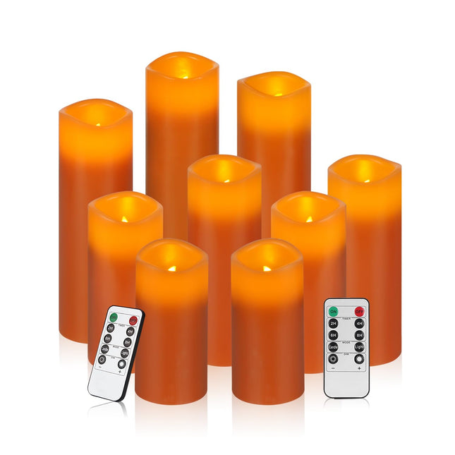 Vinkor Flameless Candles Battery Operated Candles Real Wax Pillar LED Candles with 10-Key Remote and Cycling 24 Hours Ti