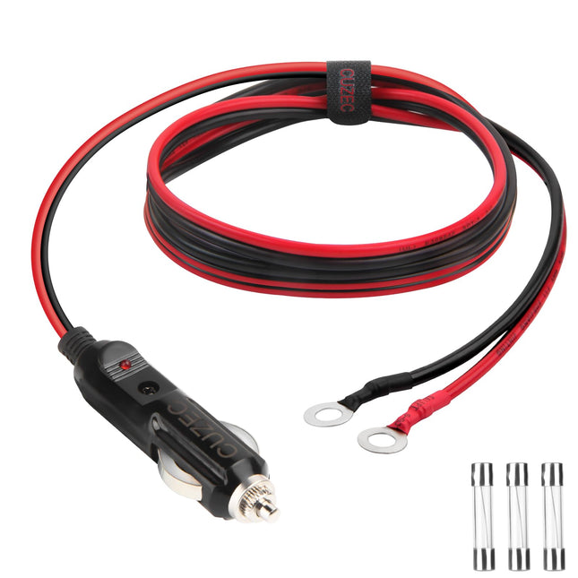 CUZEC Heavy-Duty 14AWG 20A Male Plug Cigarette Lighter Adapter Power Supply Cord with 4Ft / 1.2M 14 AWG Cable Wire for C
