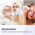 HOMEXCEL Microfiber Washcloths 12 Pack, Highly Absorbent and Soft Face Towel, Multi-Purpose White Wash Cloths for Bathroom, Hotel, Spa, Gym, and