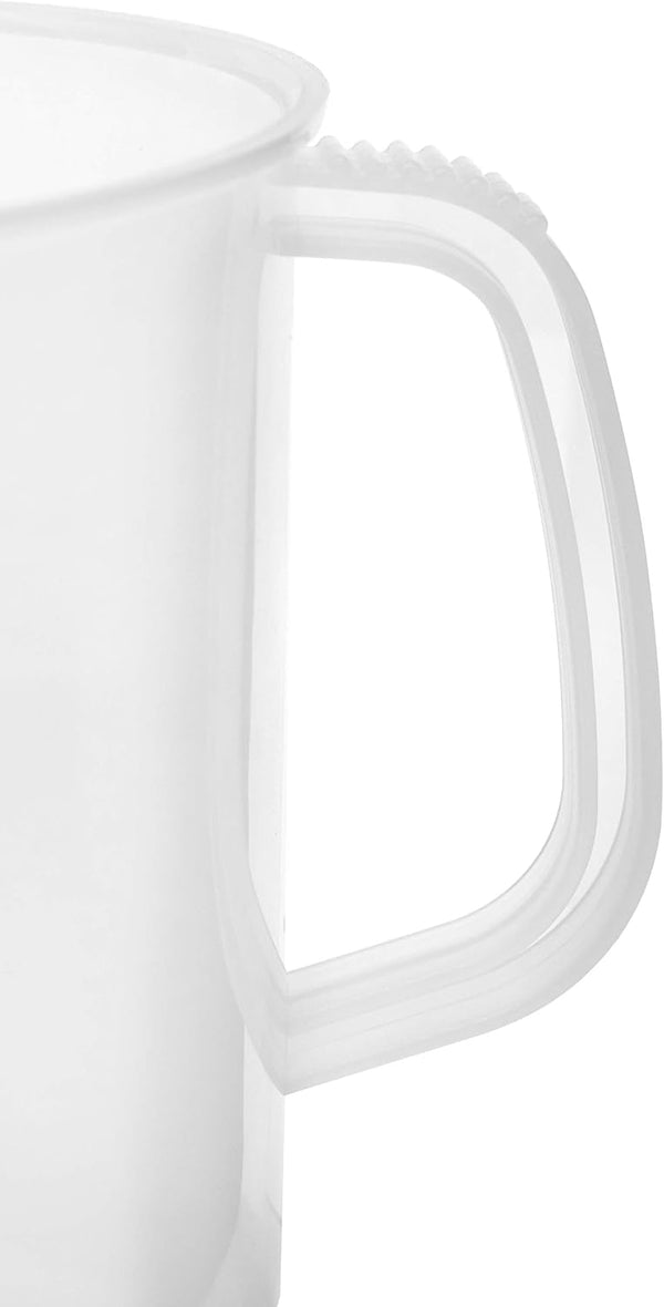 EISCO Plastic Pitcher, 1000Ml (1L) - Short Form, Euro Design - Molded Graduations - Chemical Resistant & Autoclavable Polypropylene - Measuring Jug