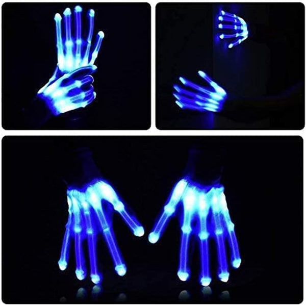 Cool Toys Gifts Blue LED Gloves,Rave Flashing Light up Gloves,Toys for Boys Girls Age 12+ Years Old,Gifts for Halloween Christmas Birthday Parties