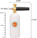 Adjustable Snow Foam Cannon with Heavy Duty Brass Knob, Quick Release Foam Blaster for Pressure Washer Gun, 1L Bottle