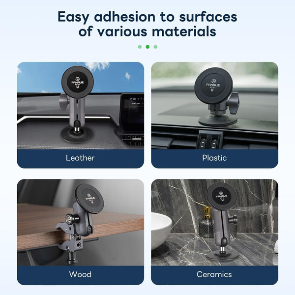 FANAUE Cell Phone Holder Base with 1" Ball Head Magnetic Car Phone Mount Stand Compatible with RAM Mount B Size 1 Inch, Can Be Mounted on Car