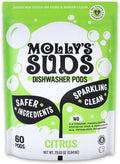 Molly'S Suds Dishwasher Pods | Clean Dishwasher Detergent, Cuts Grease & Rinses Clean (Residue-Free) for Sparkling Dishes | 60 Auto-Release Tabs