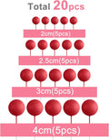 ASTARON 20 Pcs Ball Cake Topper Decorations Mini Balloons Cake Topper Sticks Red Balls Cake Picks Cake Topper Balls for Graduation Birthday Cake