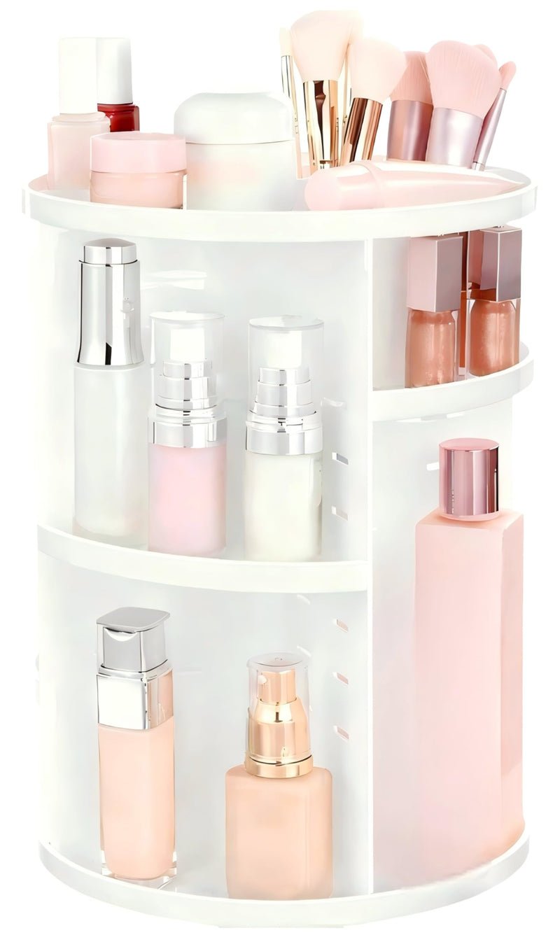 Hblife 360 Rotating Makeup Organizer Adjustable Carousel Large Capacity Revolving Perfume Organizer Skincare Organizers Cosmetic Storage Spinning