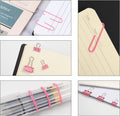 Pink Binder Clips Paper Clips,380 PCS Assorted Sizes Paperclips Paper Clamps Rubber Bands for Files, Papers, Home Supplies (Pink)