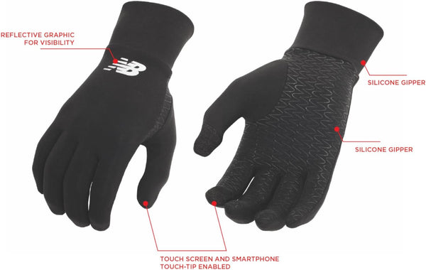 New Balance Lightweight Touchscreen Warm Running Gloves, anti Slip Men'S and Women'S Cool Weather Gloves