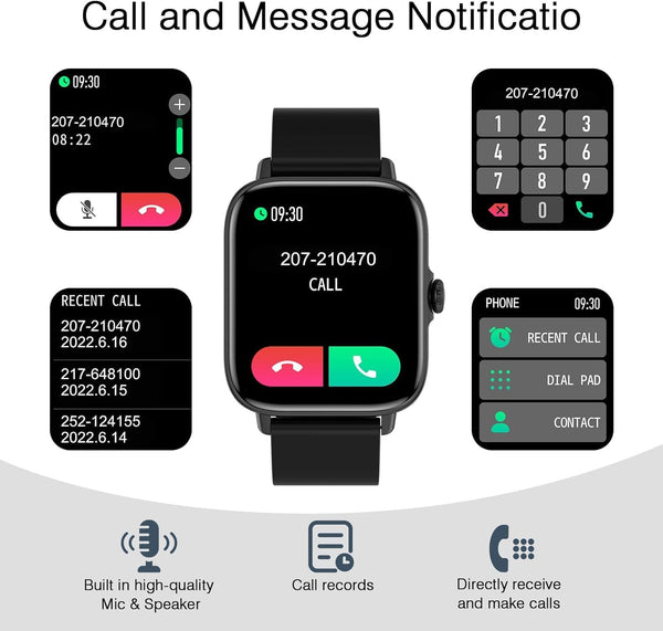 Smart Watch for Men Women (Answer/Make Calls) 1.83" Smartwatch for Android Ios Phone Compatible IP67 Waterproof Fitness Activity Tracker Watch