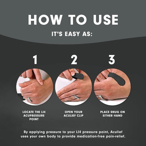 Aculief 1-Pack Wearable Natural Acupressure Support for Relaxation, Headache, Migraine, Stress Alleviation & Tension Relief, Soothes Muscle Pain