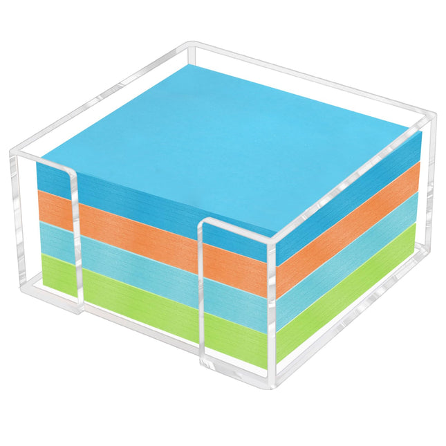 Acrylic Sticky Note Holder - 3 X 3 Inch Post It Note Holder, Crystal Clear Sticky Note Dispenser for Dorm Room Home and 