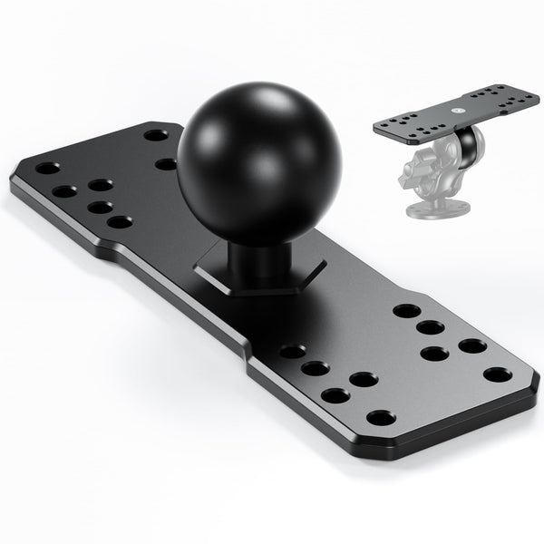 BRCOVAN 1.5'' Ball Fish Finder Mount, Aluminum Alloy Universal Marine Electronic Plate for RAM Mounts C Size 1.5 Inch Ball Double Socket Arm, Fit