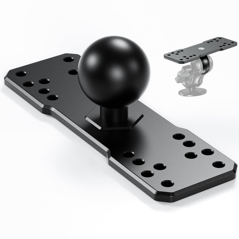 BRCOVAN 1.5'' Ball Fish Finder Mount, Aluminum Alloy Universal Marine Electronic Plate for RAM Mounts C Size 1.5 Inch Ball Double Socket Arm, Fit