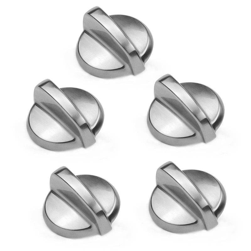 Fetechmate WB03T10325 Heavy Metal Knobs Compatible with G.E Cooktop Burner Stove Knob Replace WB03T10325 2691864 PS3510510 (5 Pack)