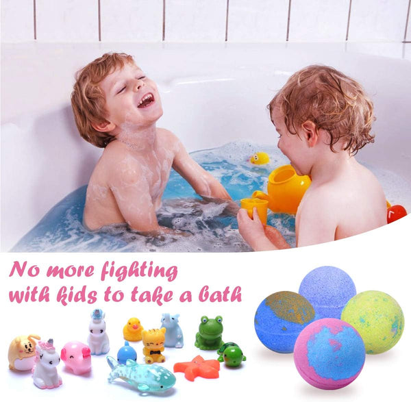 Bath Bombs for Kids with Toys inside Surprise - 12Pack Bubble Bath Fizzies Vegan Essential Oil Spa Bathbombs Fizz Bath Balls Kit for Girls Boys
